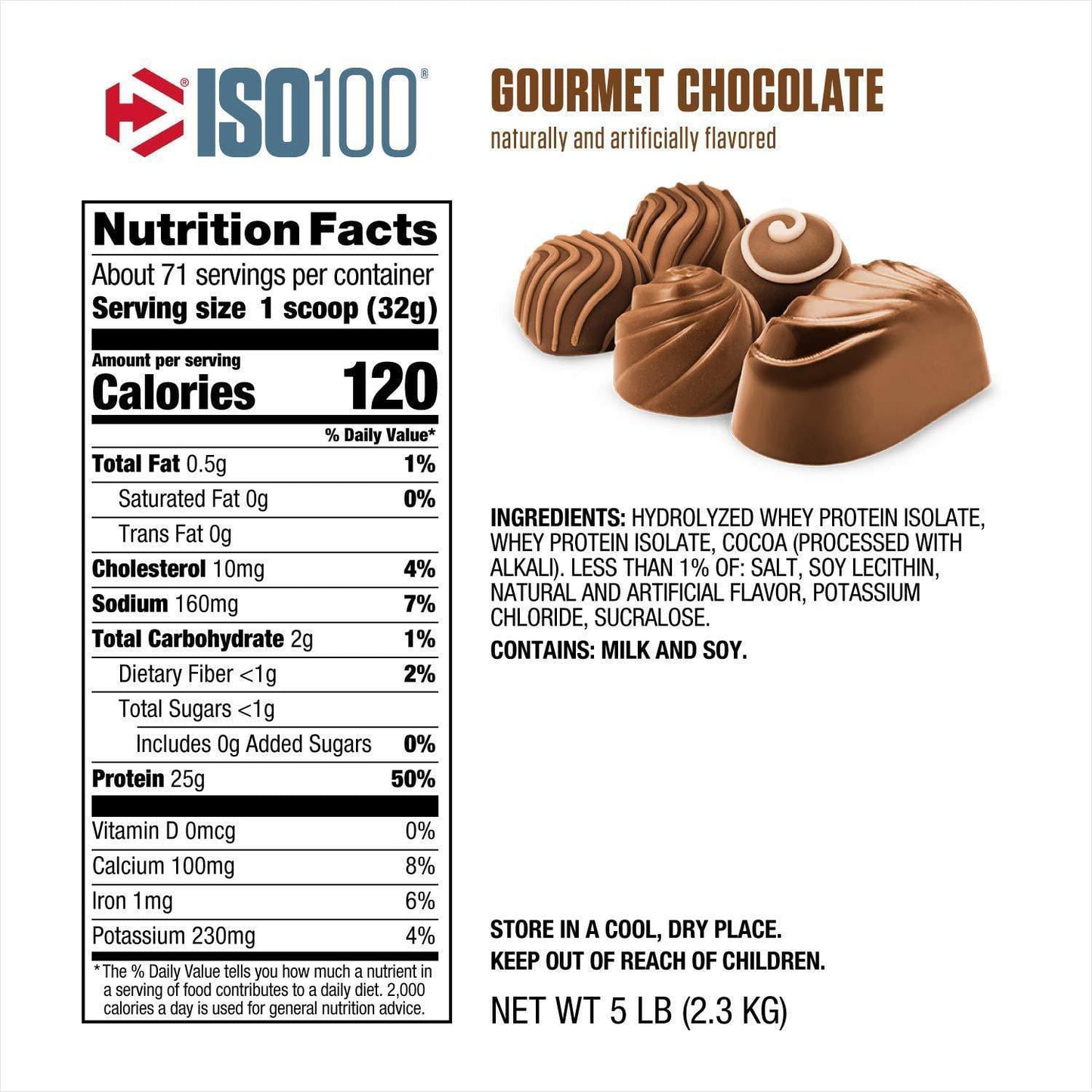 Iso 100 whey protein 5 lbs rich chocolate