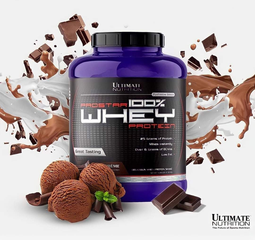 Ultimate nutrition prostar 100% whey protein 5.28 lbs 2.39kg (chocolate Creme)