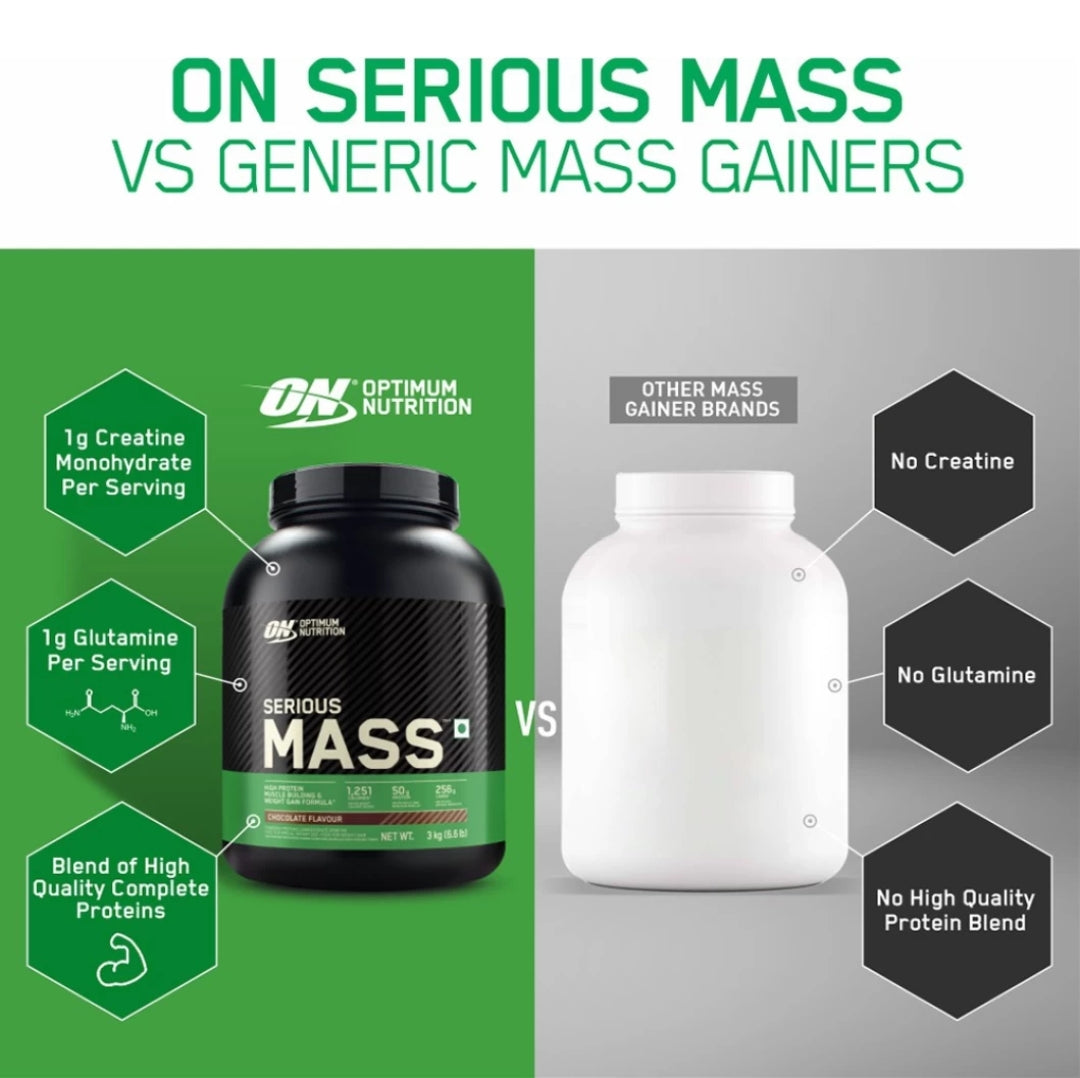 Optimum nutrition On serious mass gainer 6lbs, (Chocolate flavour)
