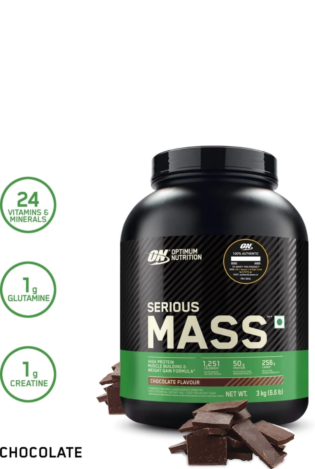 Optimum nutrition On serious mass gainer 6lbs, (Chocolate flavour)