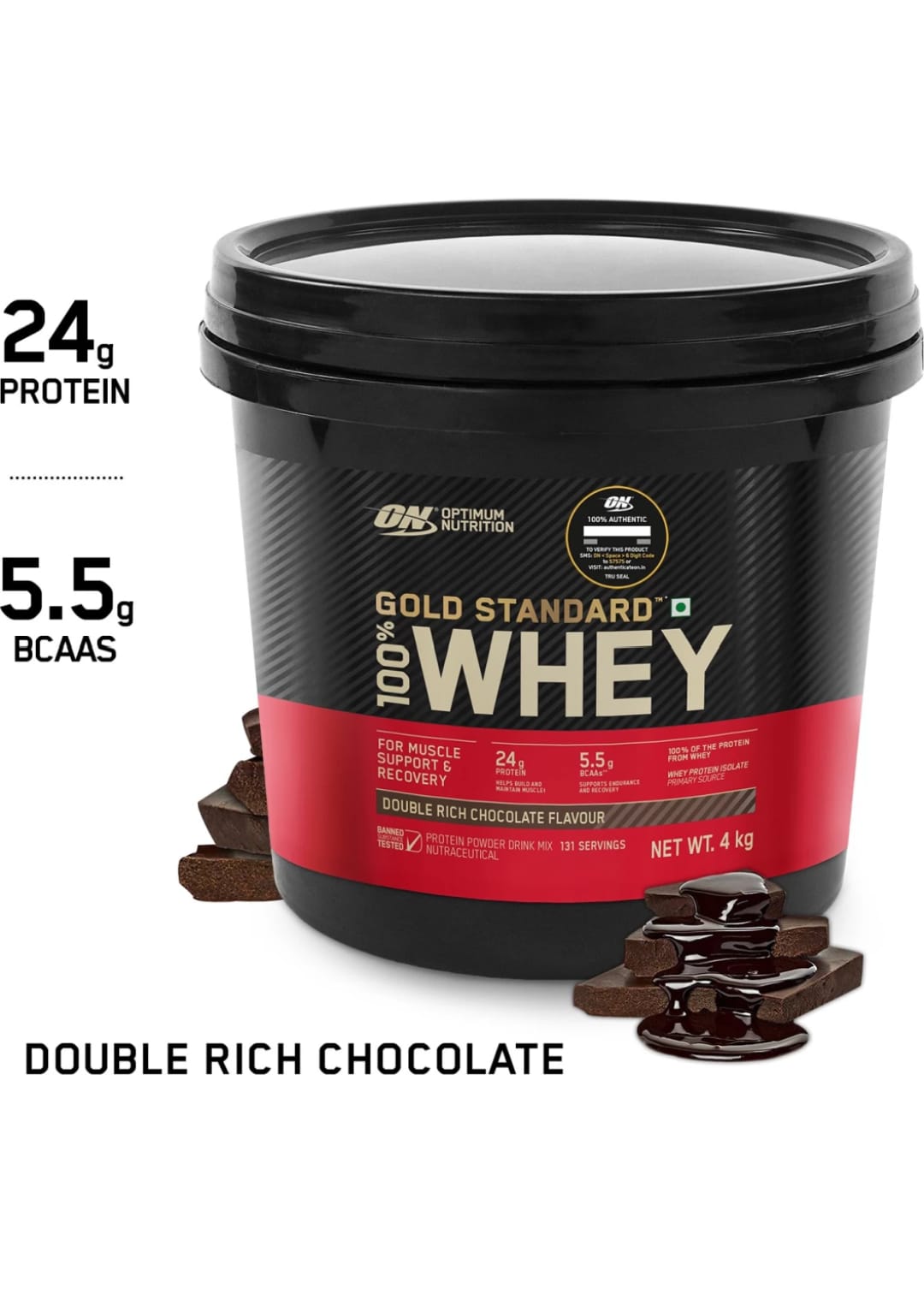 ON (Optimum Nutrition) Gold Standard 100% Whey Protein 8.8 lbs, 4 kg, Primary Source Isolate .