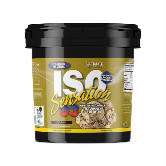 Ultimate Nutrition, iso sensation 93 whey protein ,(5 lbs cafe Brazil)